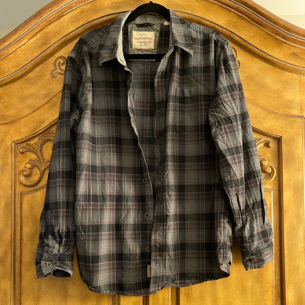 Weatherproof Men's Casual Button Down Shirt - Gray Plaid